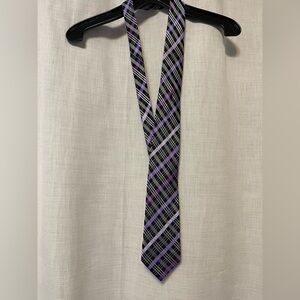 Sean John Black and Purple Plaid Tie